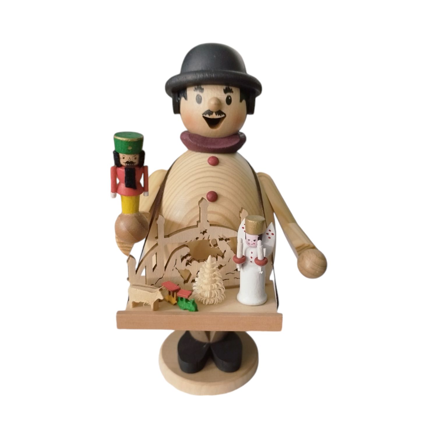 Räuchermann Max als Weihnachtsmarktverkäufer