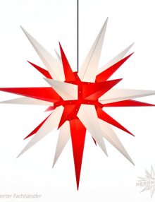 Herrnhuter Stern, Kunststoff 130cm, weiß/rot