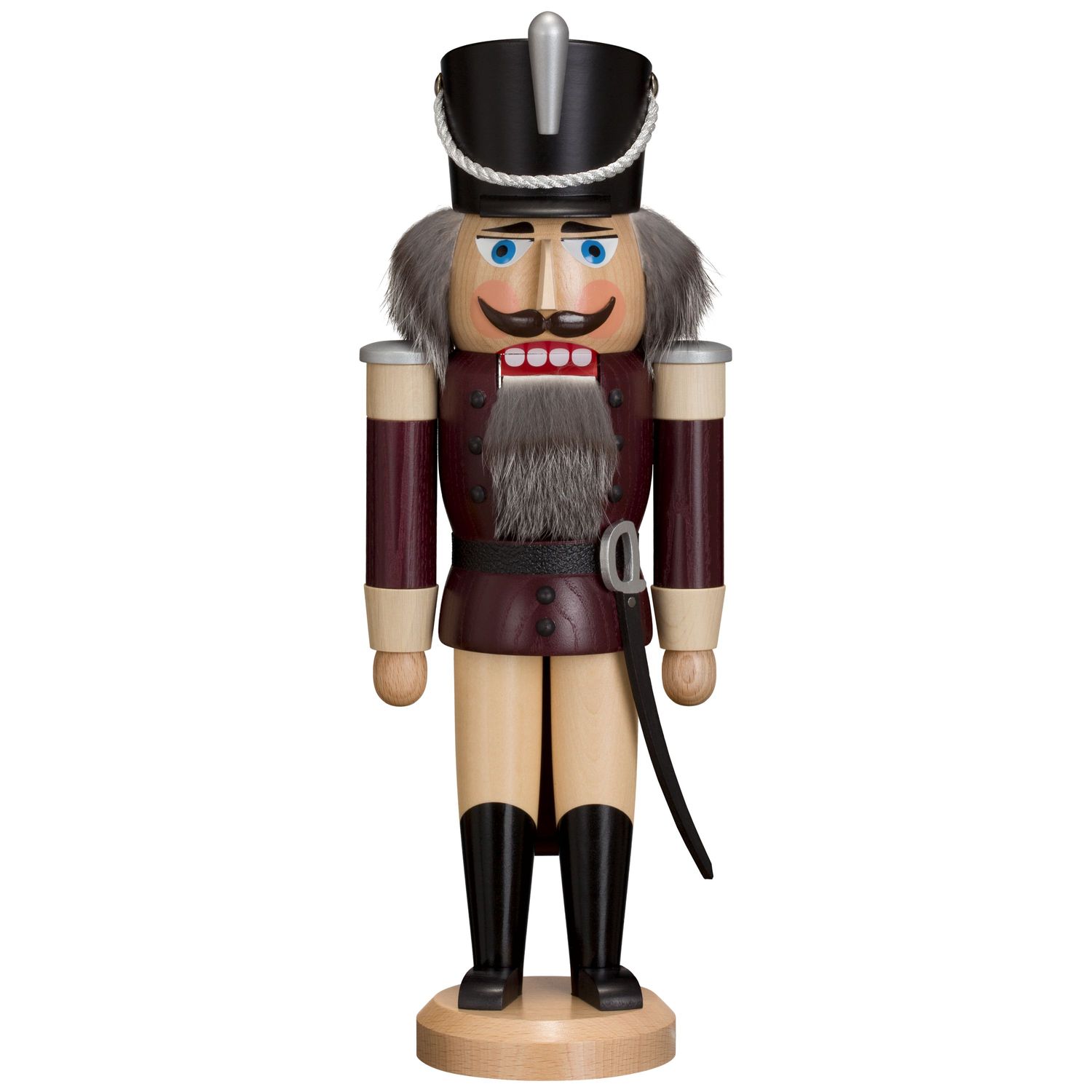 Nussknacker Husar Esche lasiert, aubergine