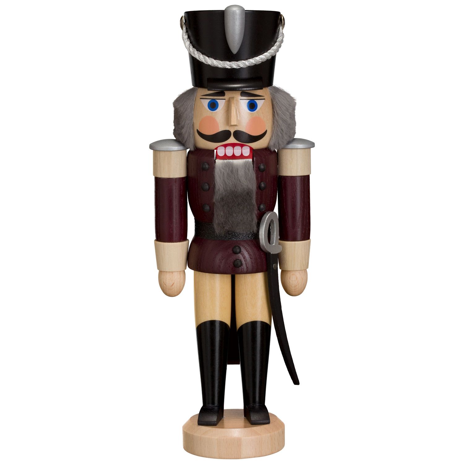 Nussknacker Husar lasiert, aubergine Eschenholz