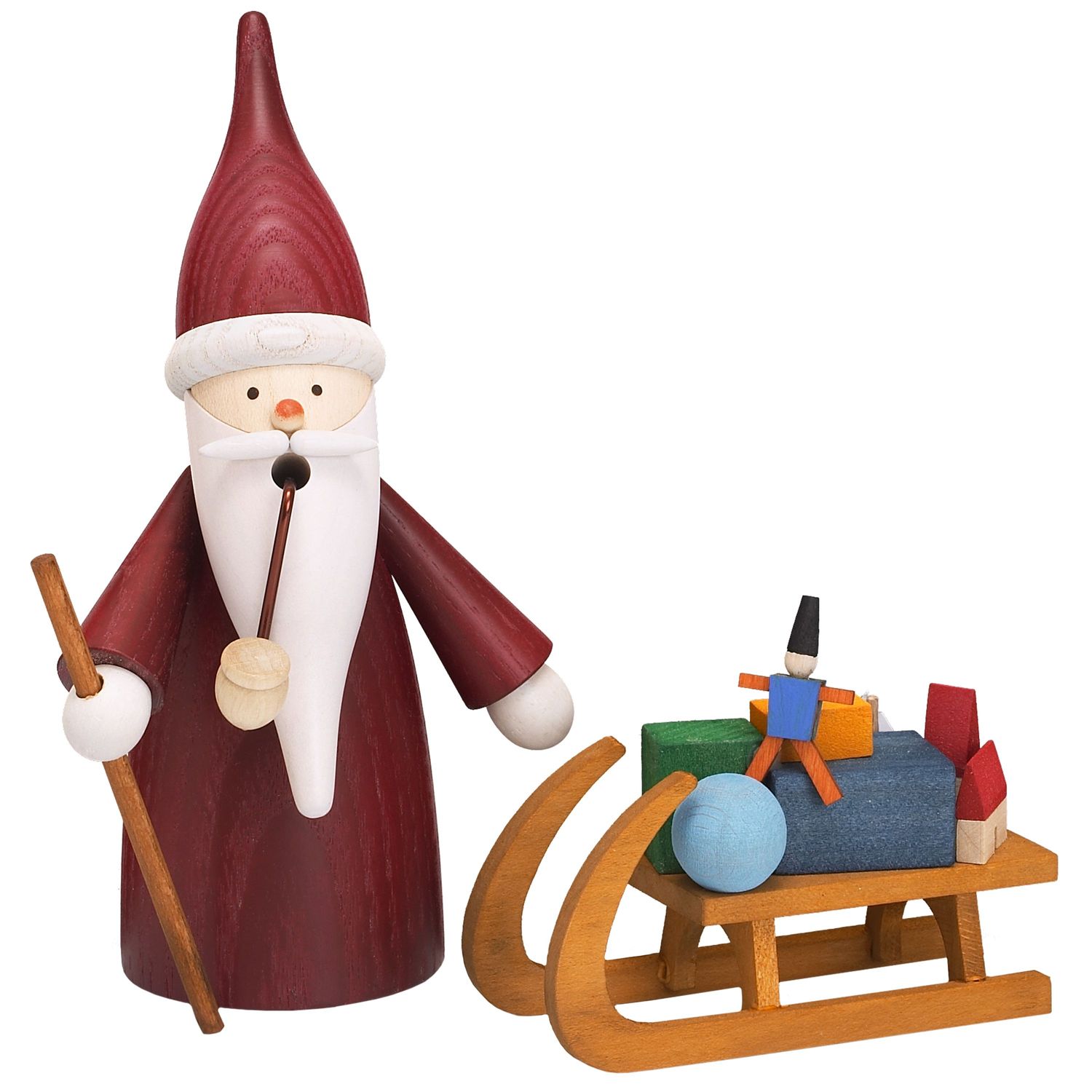 Räucherfigur Weihnachtswichtel Schlitten