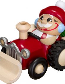 Kugelräucherfigur Nikolaus im Traktor