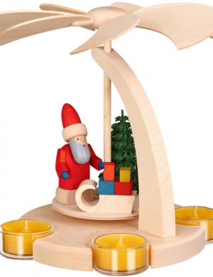 Pyramide, Bogenpyramide, klein, Weihnachtsmann mit Schlitten