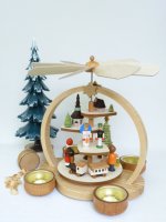 Stufenpyramide  Weihnachtsmann, bunt, für Teelichter