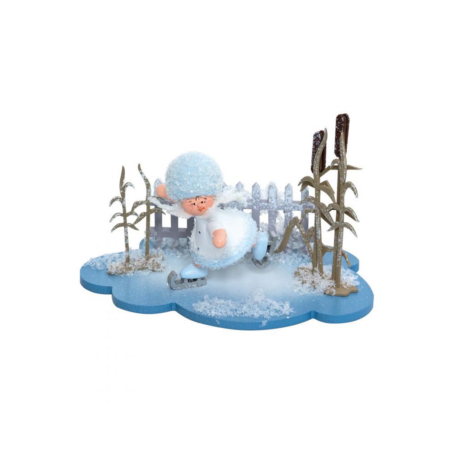 Schneeflöckchen auf Wolke Schlittschuhfahrer