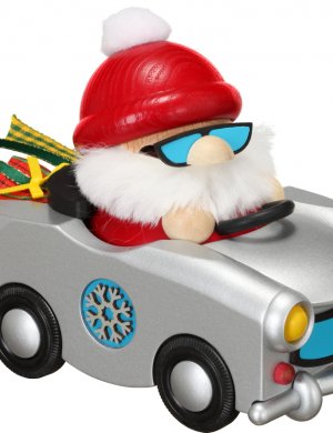 Kugelräucherfigur Nikolaus im Trabi **neues Design**