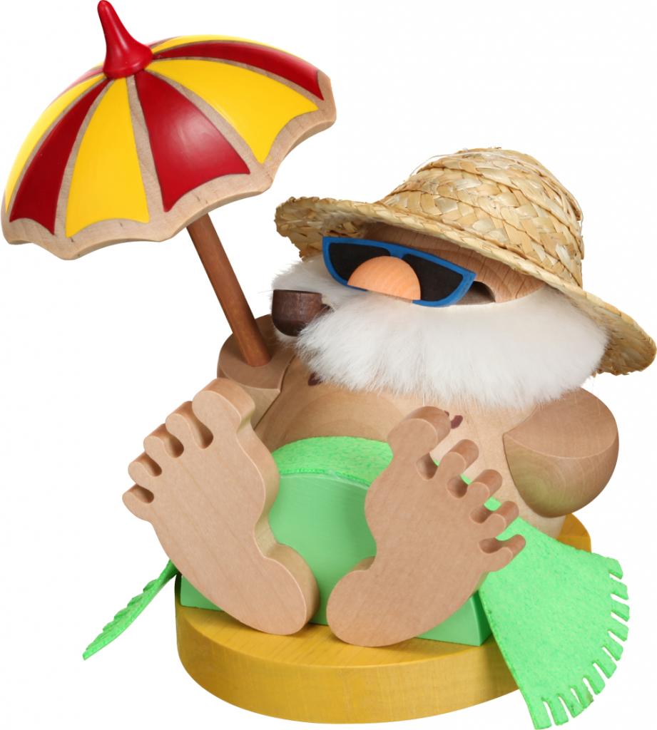 Kugelräucherfigur Nikolaus incognito unter dem Sonnenschirm **Neu 2016**