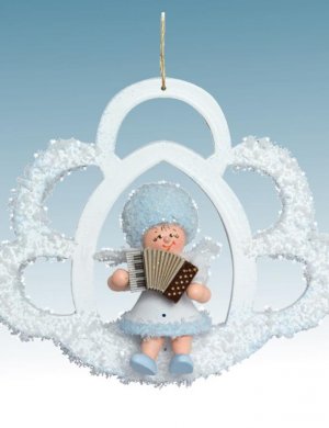 Baumschmuck Schneeflöckchen mit Akkordeon **Neu 2015**