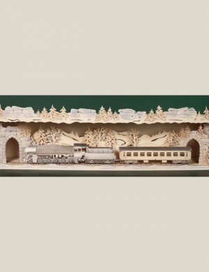 Panorama Schwibbogen Erhöhung, Eisenbahn im Erzgebirge