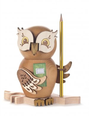 Räucherfigur Eule Schüler, natur **neu 2015**