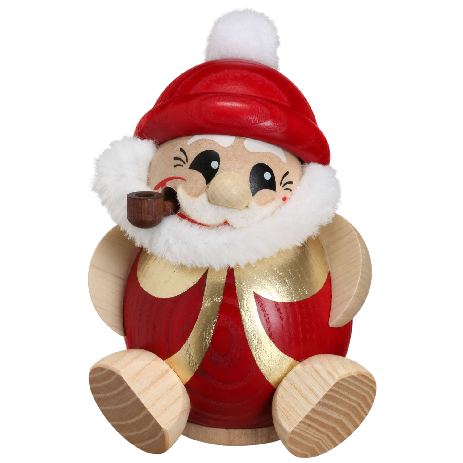 Kugelräucherfigur Nikolaus rot-gold