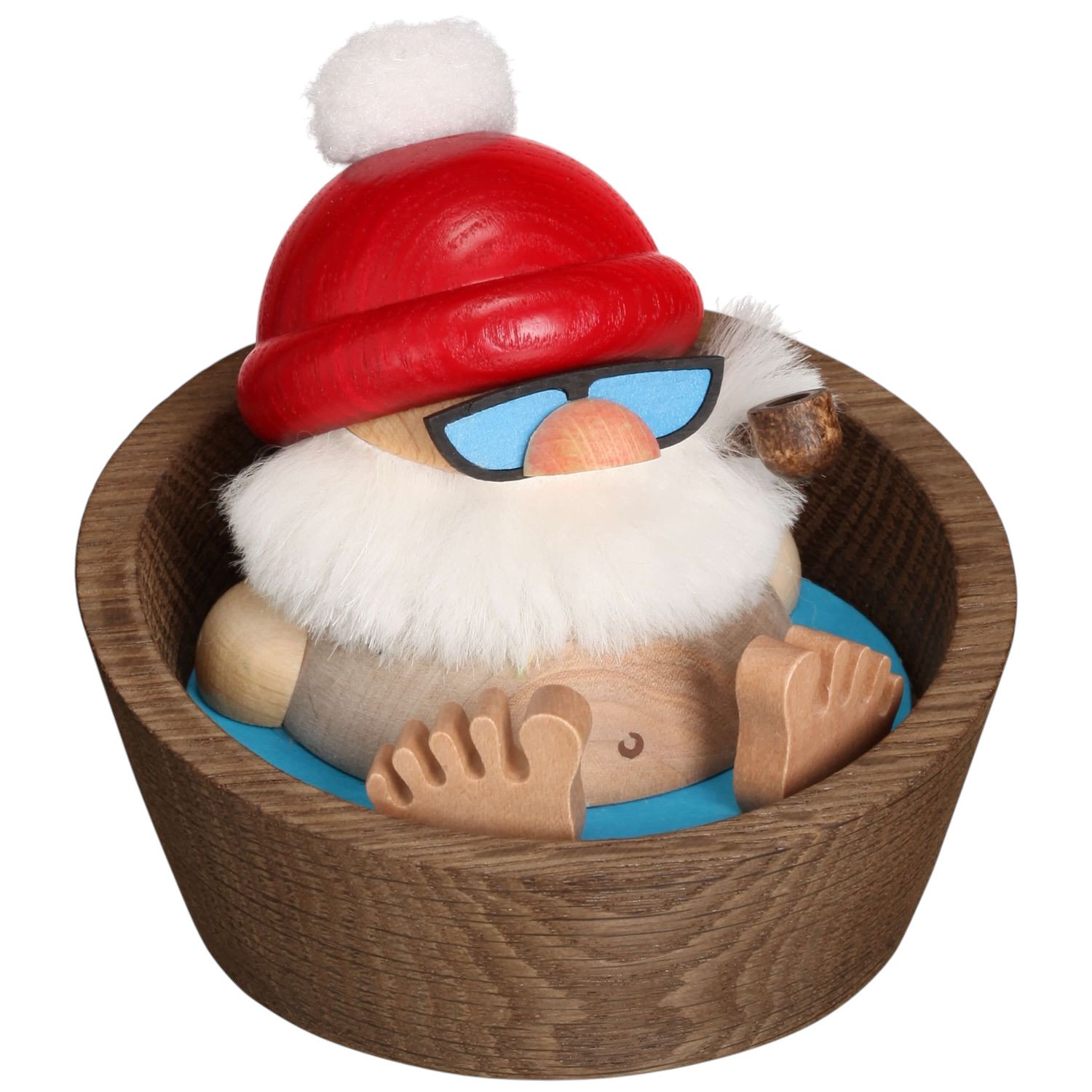 Kugelräucherfigur "Nikolaus Karl im Pool"