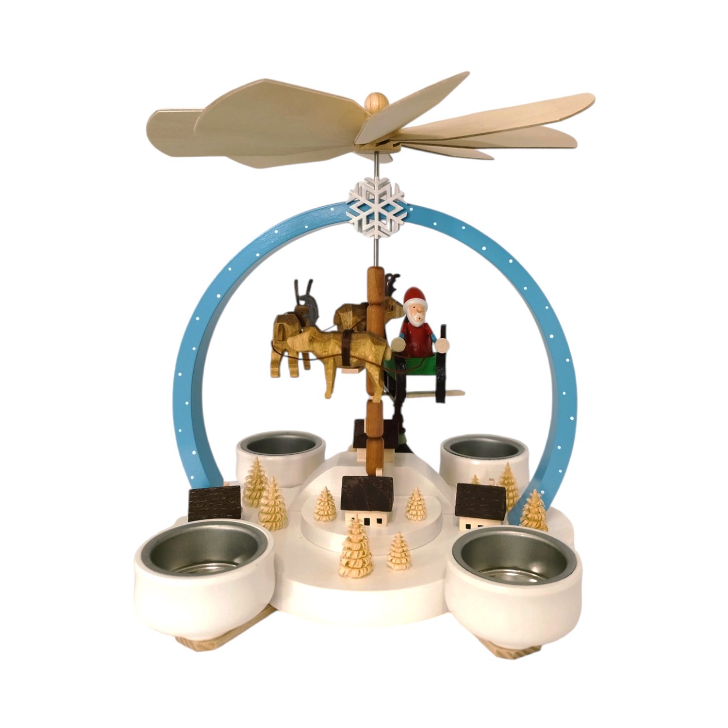 Pyramide Weihnachtszauber bunt, für Teelichter
