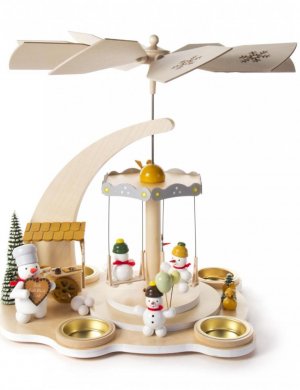 Pyramide Schneemann Karussell für Teelichter