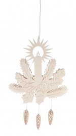 Fensterbild "Kerze mit Zapfen", elektr. Beleuchtung