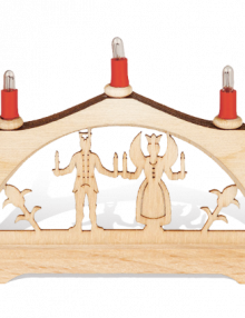 Mini-Schwibbogen "Engel & Bergmann" mit elektr. Kerzen