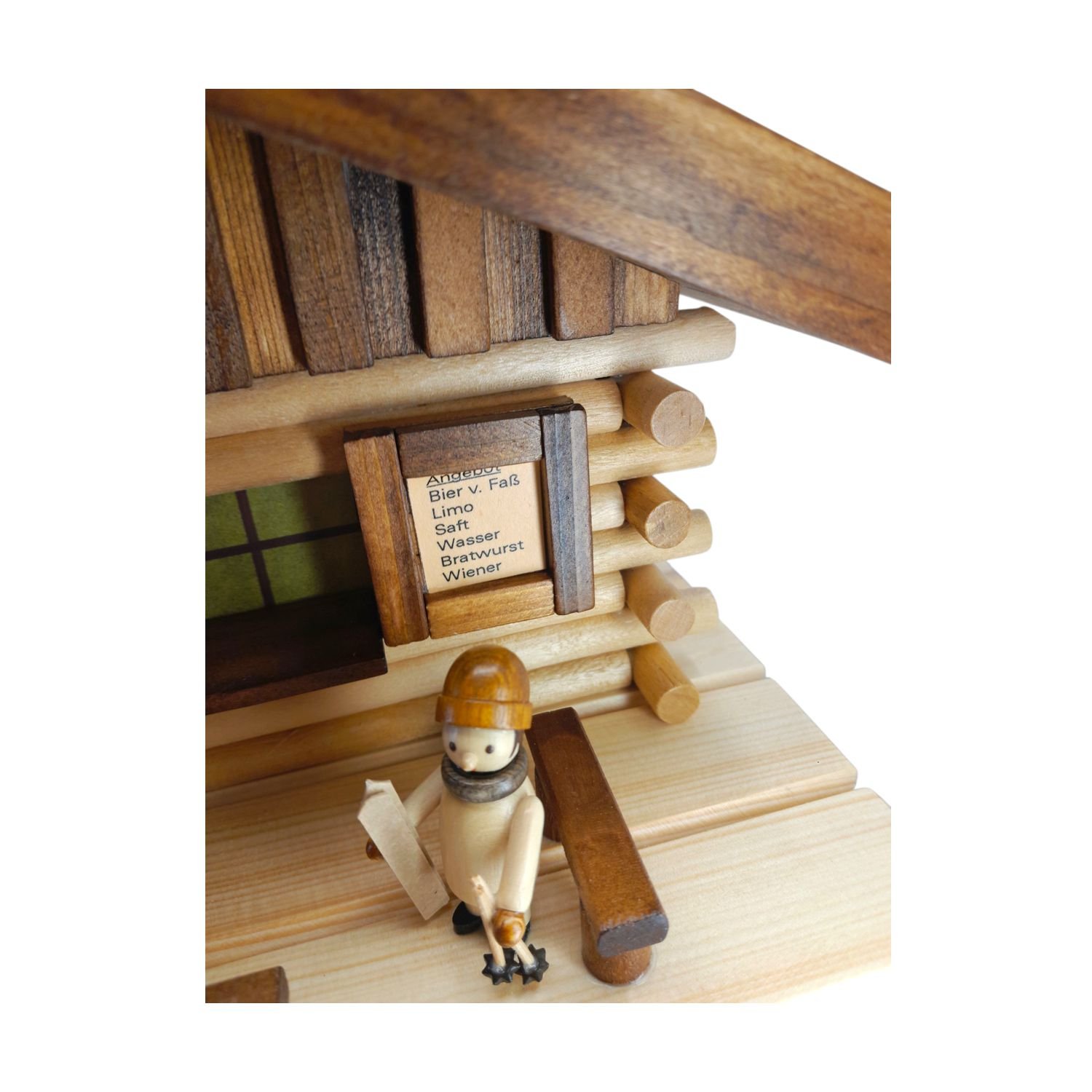 Räucher- Lichterhaus Skihütte mit Skifahrer – Bild 2