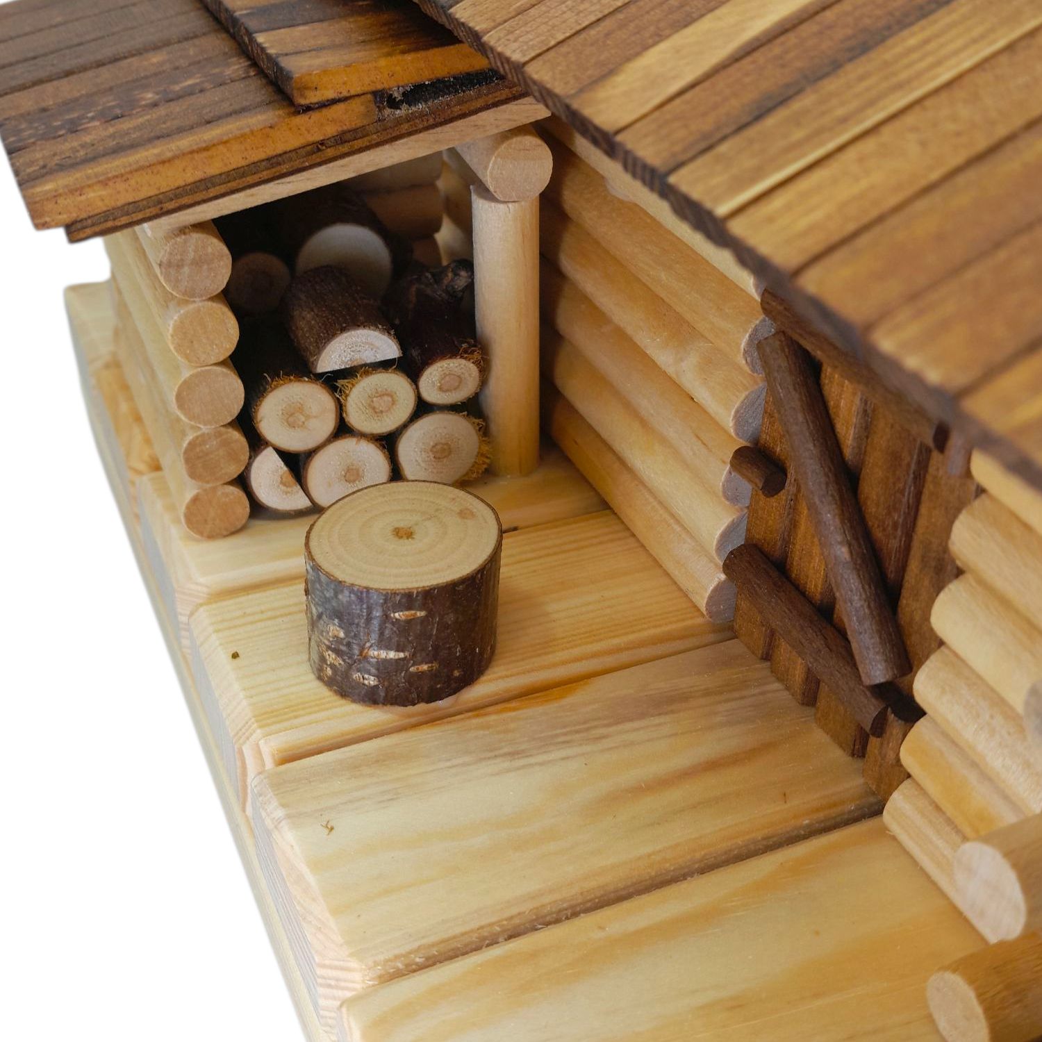 Räucher- Lichterhaus Skihütte mit Skifahrer – Bild 4