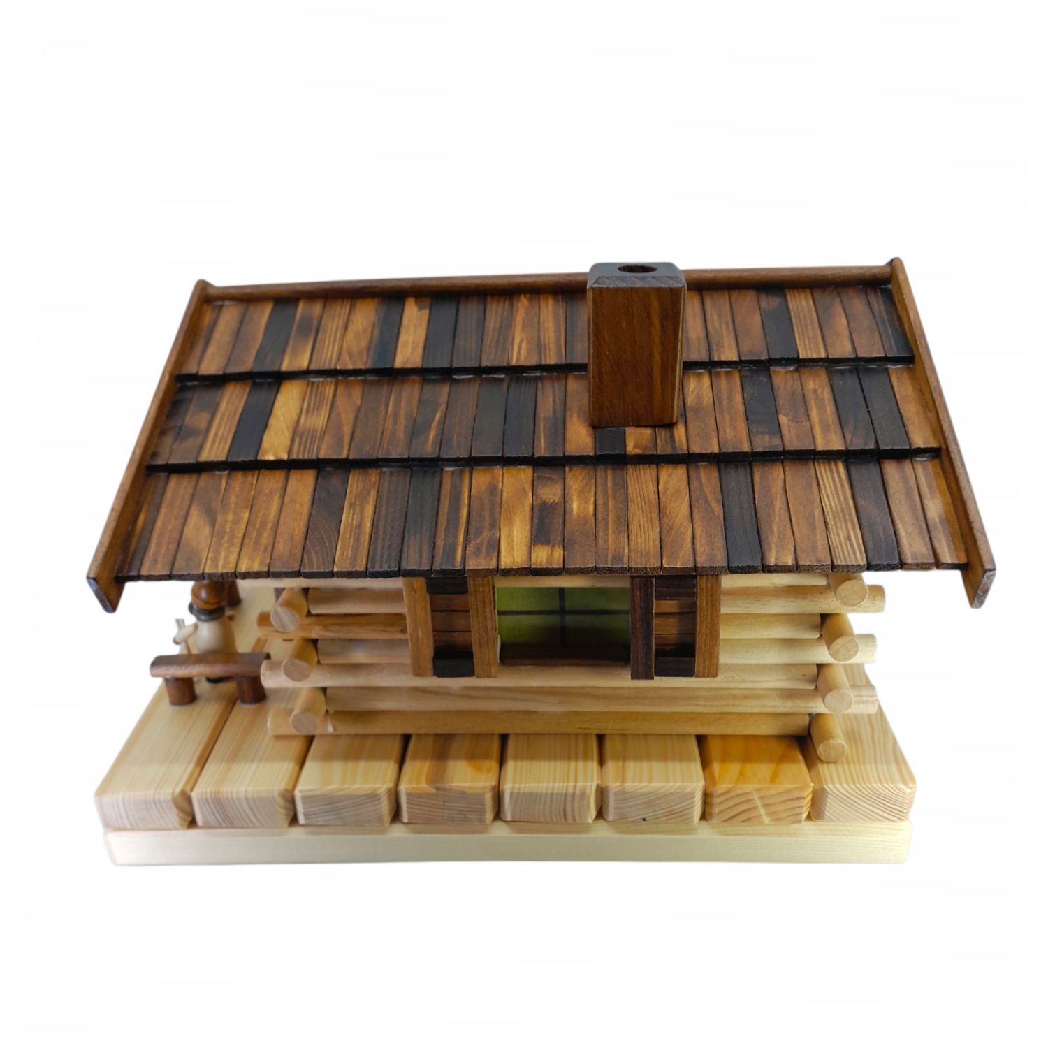 Räucher- Lichterhaus Skihütte mit Skifahrer – Bild 5