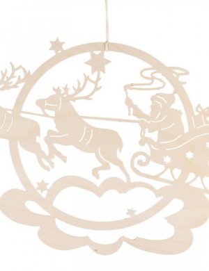 Fensterbild "Rentierschlitten mit Weihnachtsmann" **Neu 2016**
