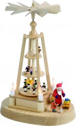 Pyramide Weihnachtlich mit Miniaturfiguren, elektrisch und Motor.
