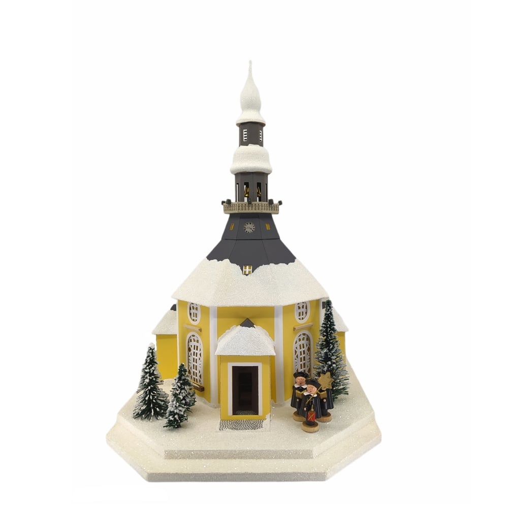 Lichterhaus Seiffener Kirche mit Kurrende mit Weihnachtsbaum NEU 