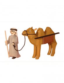 Kameltreiber und Kamel, gebeizt