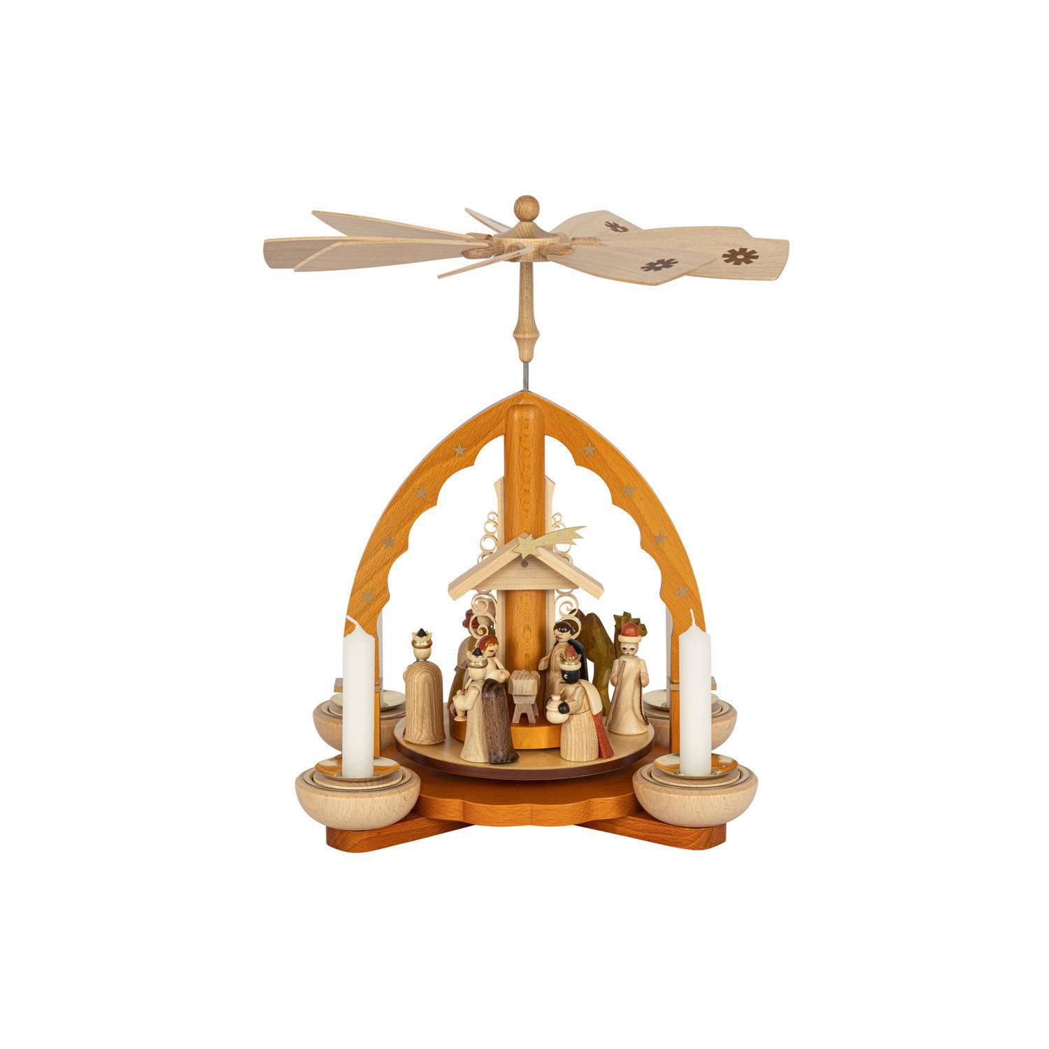 Pyramide Krippe mit Königen / natur