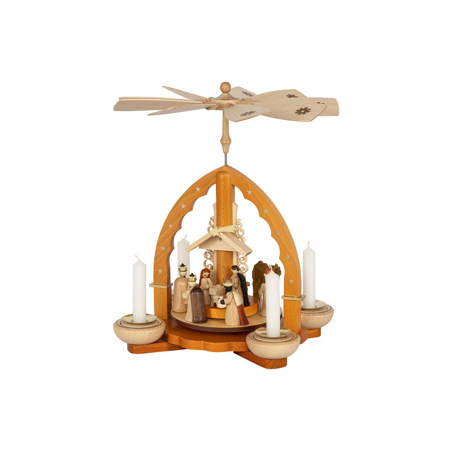 Pyramide Krippe mit Königen / natur