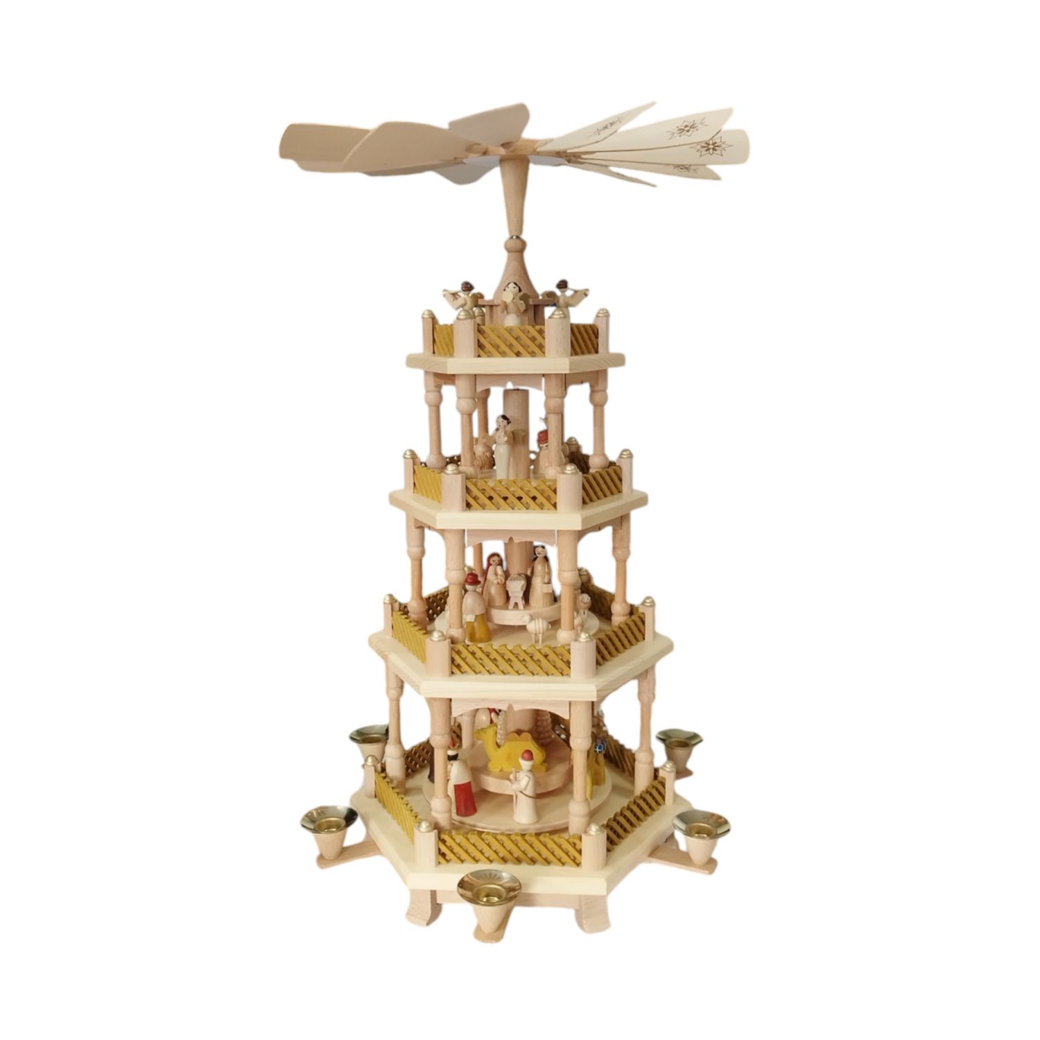 Pyramide Weihnachtsgeschichte 4 Etagen, natur