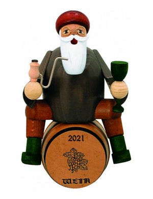Räuchermann Weinhändler auf Fass