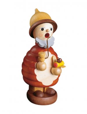 Räuchermann Mini-Wichtel mit Vogel