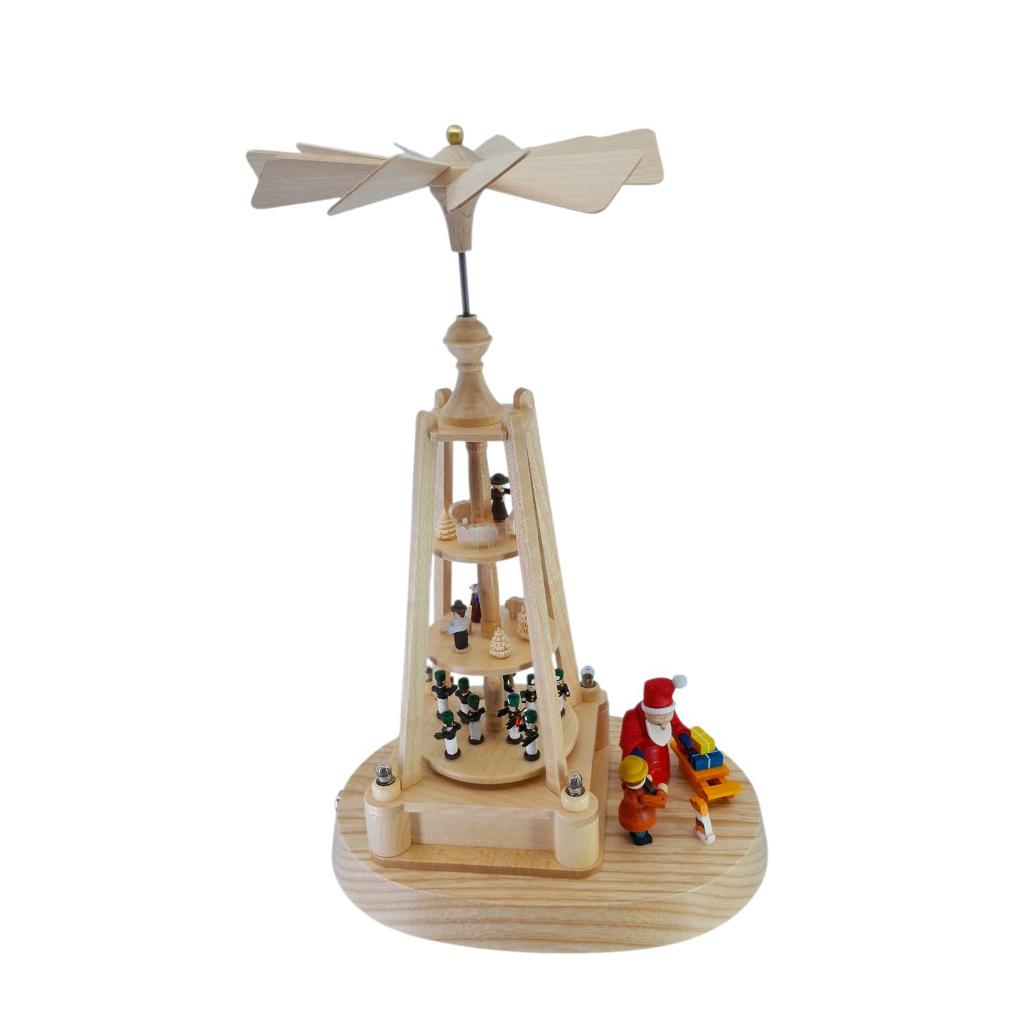 Pyramide weihnachtlich mit Miniaturfiguren, elektrisch