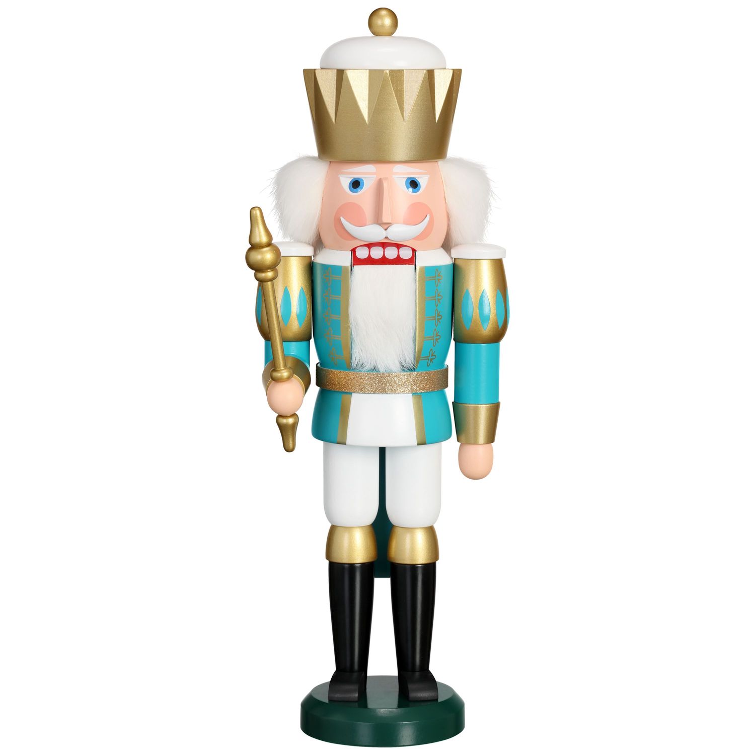 Nussknacker König weiss-gold-türkis