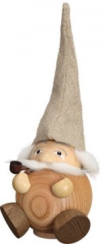 Kugelräucherfigur Waldzwerg natur, 19 cm
