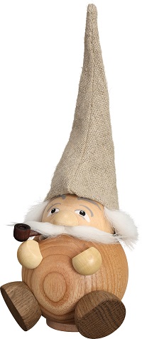 Kugelräucherfigur Waldzwerg natur, 19 cm