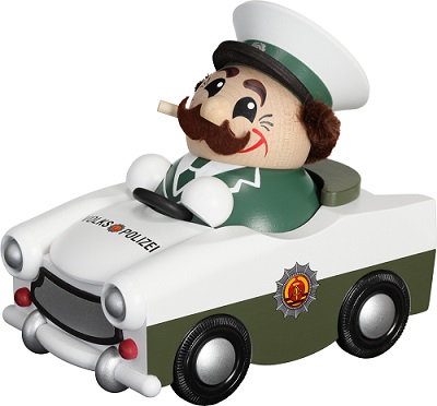 Kugelräucherfigur Volkspolizist im Trabi **Limitiert 2017**