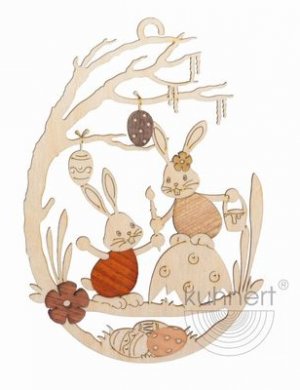Fensterbild Stupsi Hase auf Eierschale