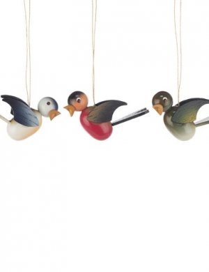 Behang Vögel farbig (6 Stück)