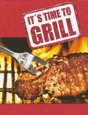 Servietten Motiv Zeit zum Grillen