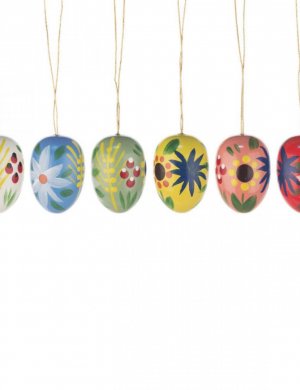 Behang Ostereier mit Blumen (6 Stück)