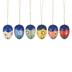 Behang Ostereier mit Blumenmotiv (6 Stück)