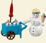 Schneemann Eisverkäufer mit Wagen