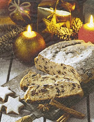 Cocktailservietten Motiv Christstollen