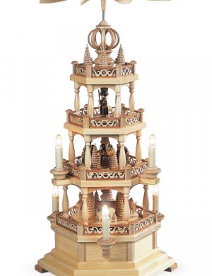 Pyramide Waldmotiv 4 Etagen elektrisch
