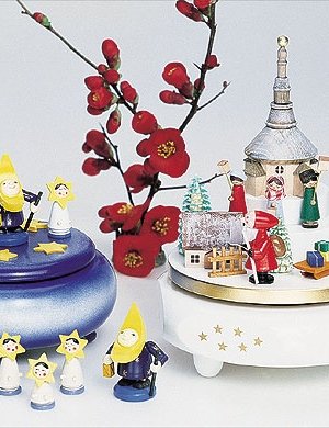 Spieldose Seiffener Christmette weiß