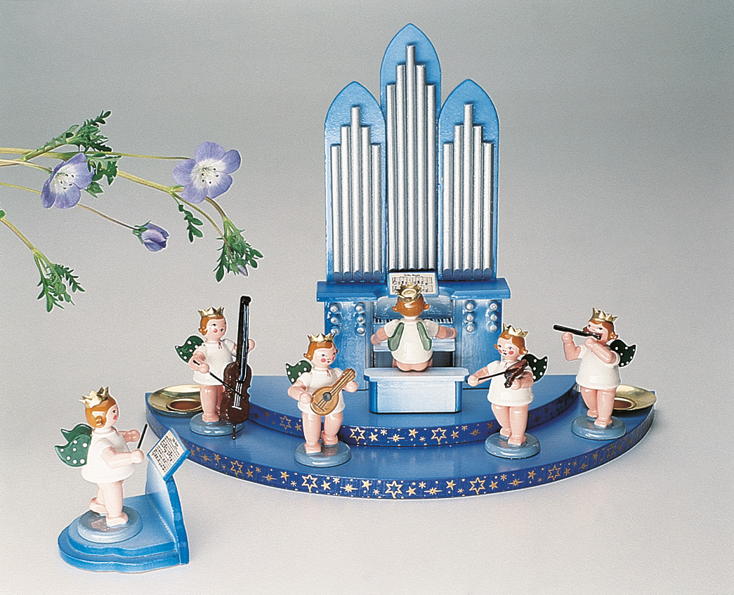 Engel an der Orgel mit Krone