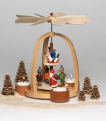 Pyramide Weihnachtsmann farbig für Teelichter