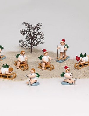 Engelgruppe 5 teilig ohne Krone