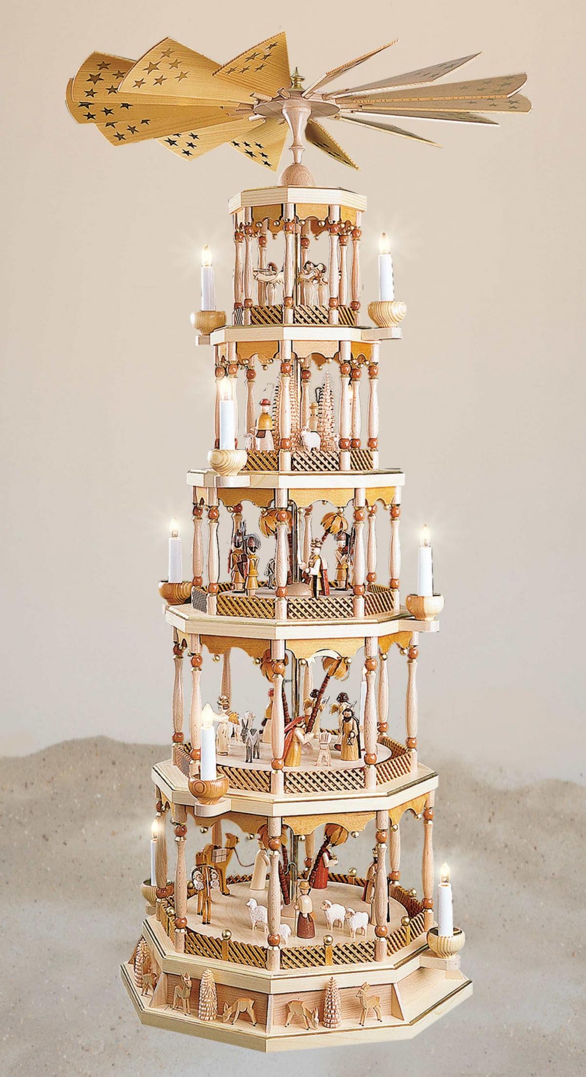 Pyramide Weihnachtsgeschichte 5 Etagen, elektrisch